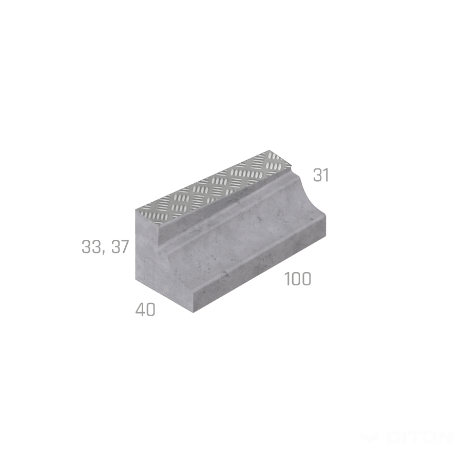 Obrubník zastávkový Bus nábehový pravý 330 - 310, prírodná – Obrázok 2