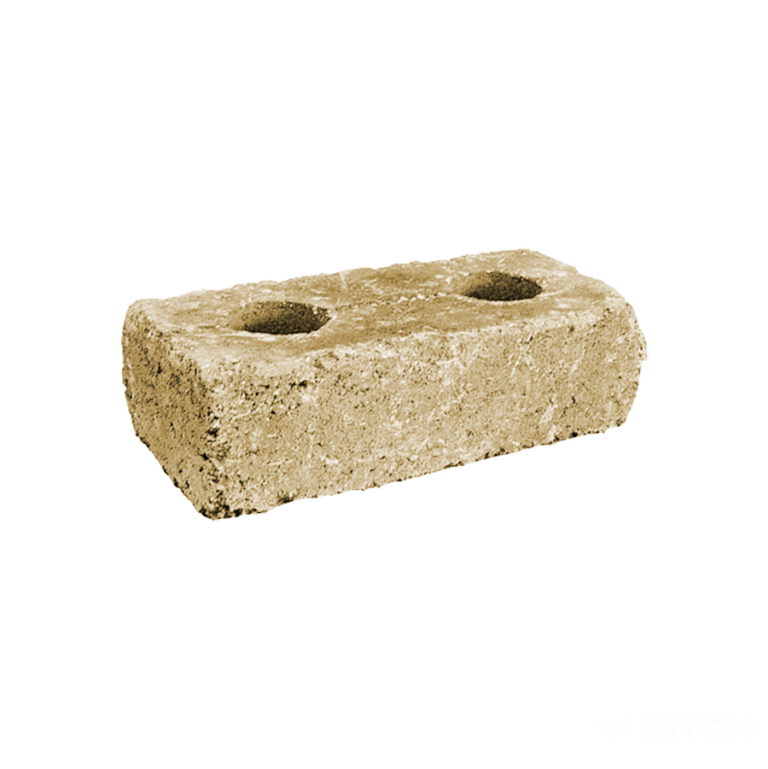 Murovací blok History - nízky kameň s otvorom okrový