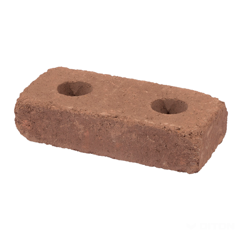 Murovací blok History - nízky kameň s otvorom hnedý