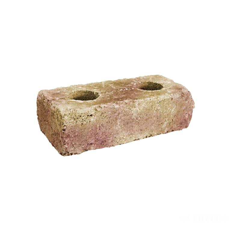 Murovací blok History - nízky kameň s otvorom červeno-okrový