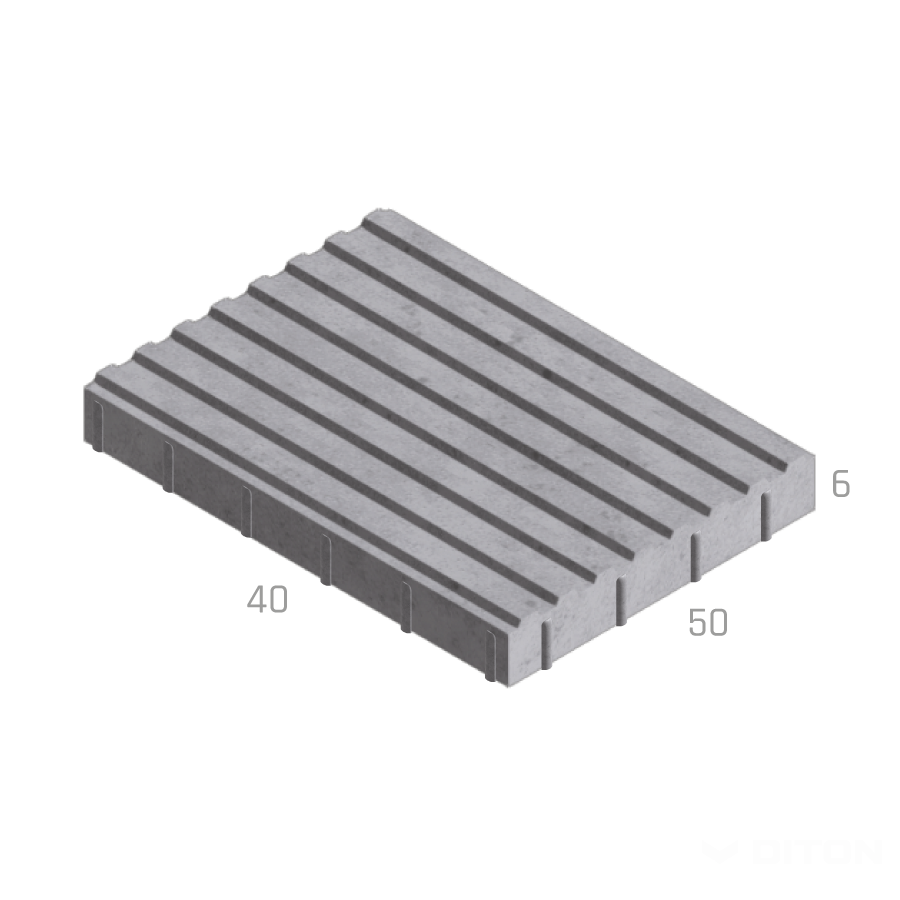Obdĺžnik 50 / 40 / 6 slepecký - vodiaca línia červená – Obrázok 2